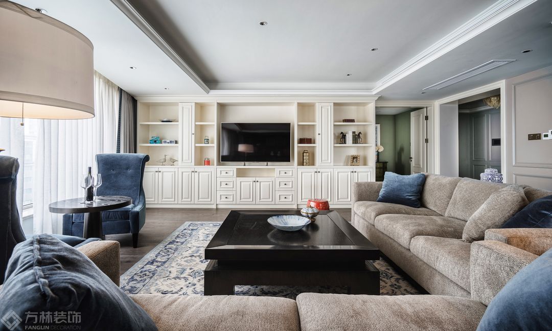 美式风格 164平美式空间感才更符合“家”的想象-客厅